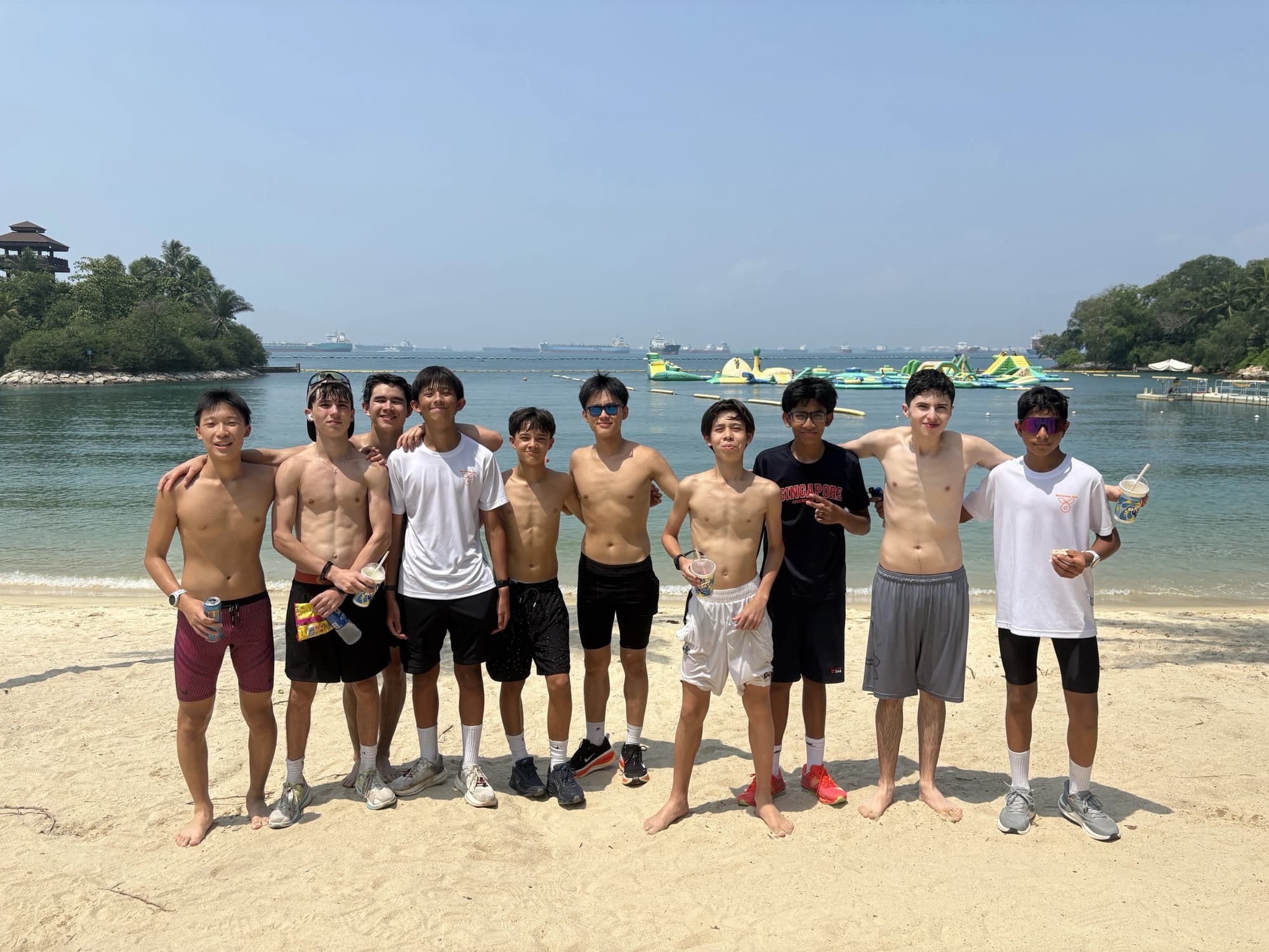 The cross country team on a beach day